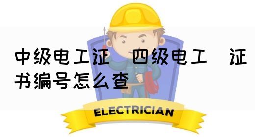 中级电工证：四级电工证书编号怎么查