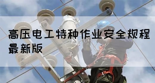 高压电工特种作业安全规程最新版(图1)