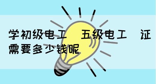 学初级电工（五级电工）证需要多少钱呢(图1)