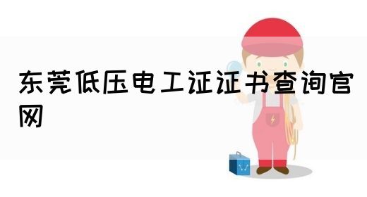 东莞低压电工证证书查询官网