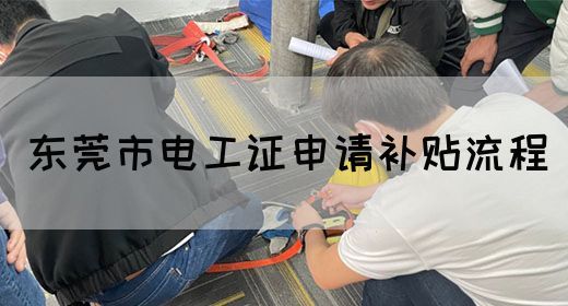 东莞市电工证申请补贴流程(图1)